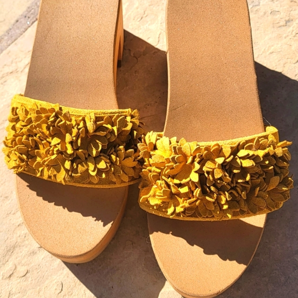 Italian suede slides